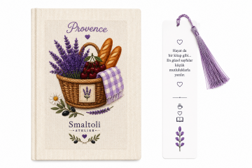 Provence Defter & Lavanta Püsküllü Kitap Ayracı Hediye Seti