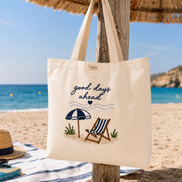 Nakışlı Kanvas Tote Çanta – Good Days Ahead