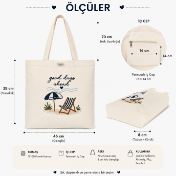 Nakışlı Kanvas Tote Çanta – Good Days Ahead