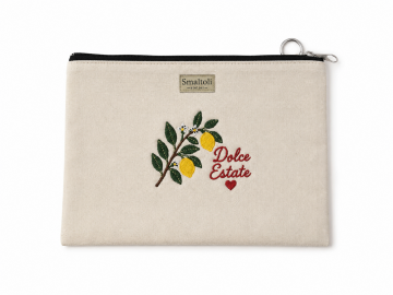 Nakışlı iPad Portföy & Clutch Çanta – Limon  Desenli
