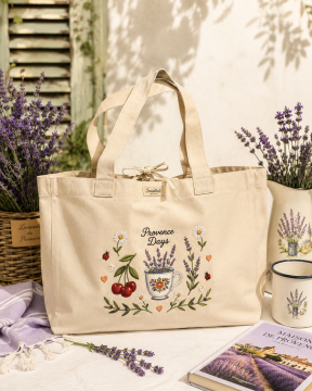Nakışlı Kanvas Tote Çanta – Provence