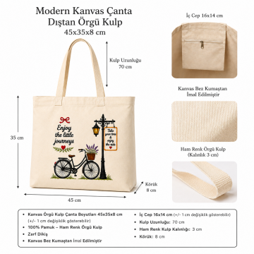 Nakışlı Kanvas Çanta – Bicycle Tote