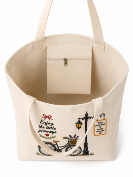 Nakışlı Kanvas Çanta – Bicycle Tote