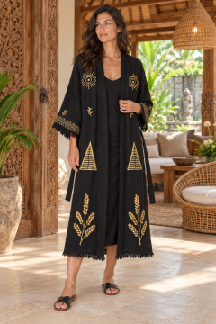 Bohem Kimono  Siyah – 120 cm