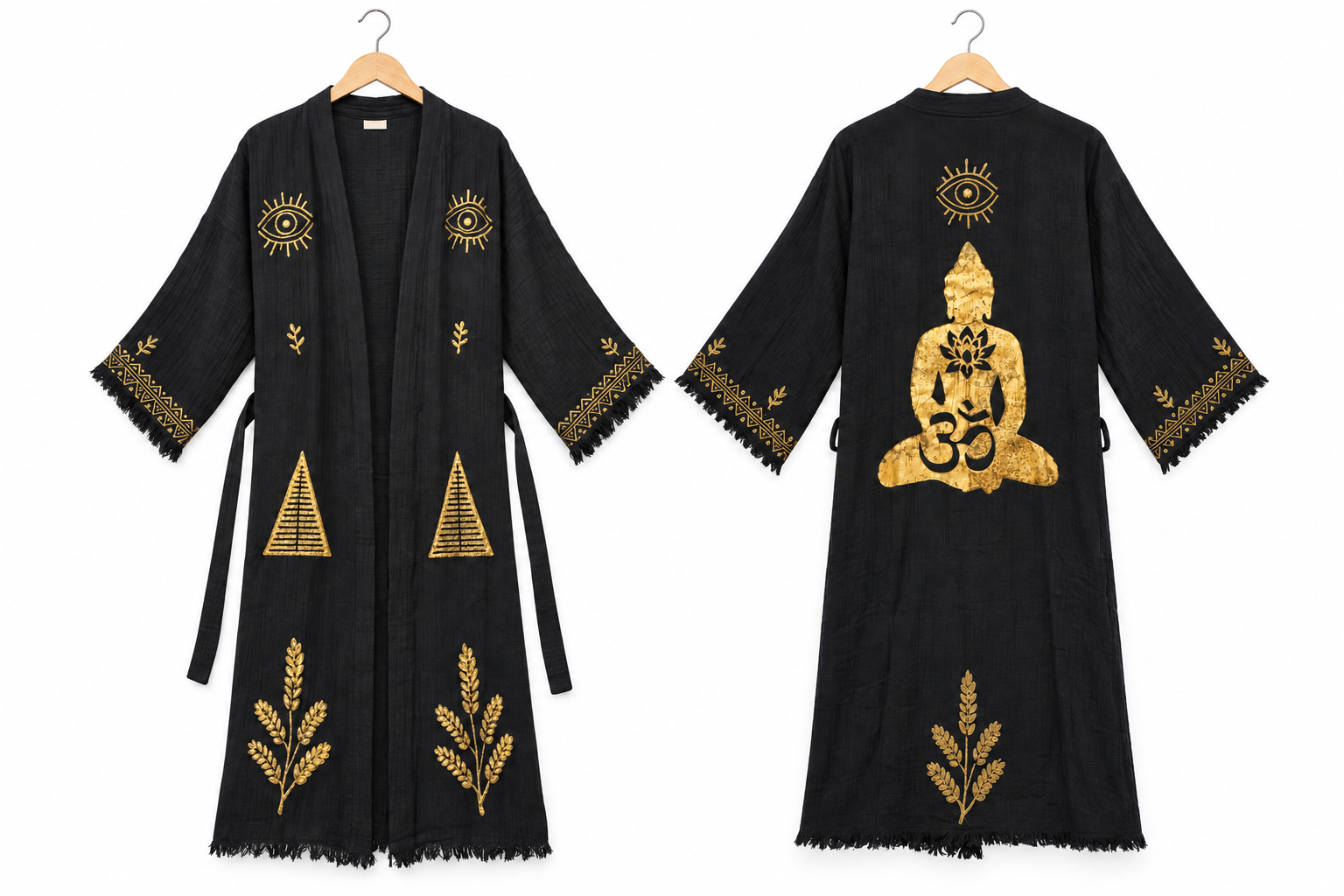 Bohem Kimono  Siyah – 120 cm