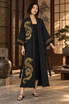 Dragon  Kimono  Siyah – 120 cm