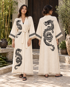 Dragon  Kimono  Ekru – 120 cm