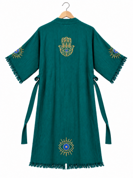 Hamsa Kimono Zümrüt Yeşili – 120 cm