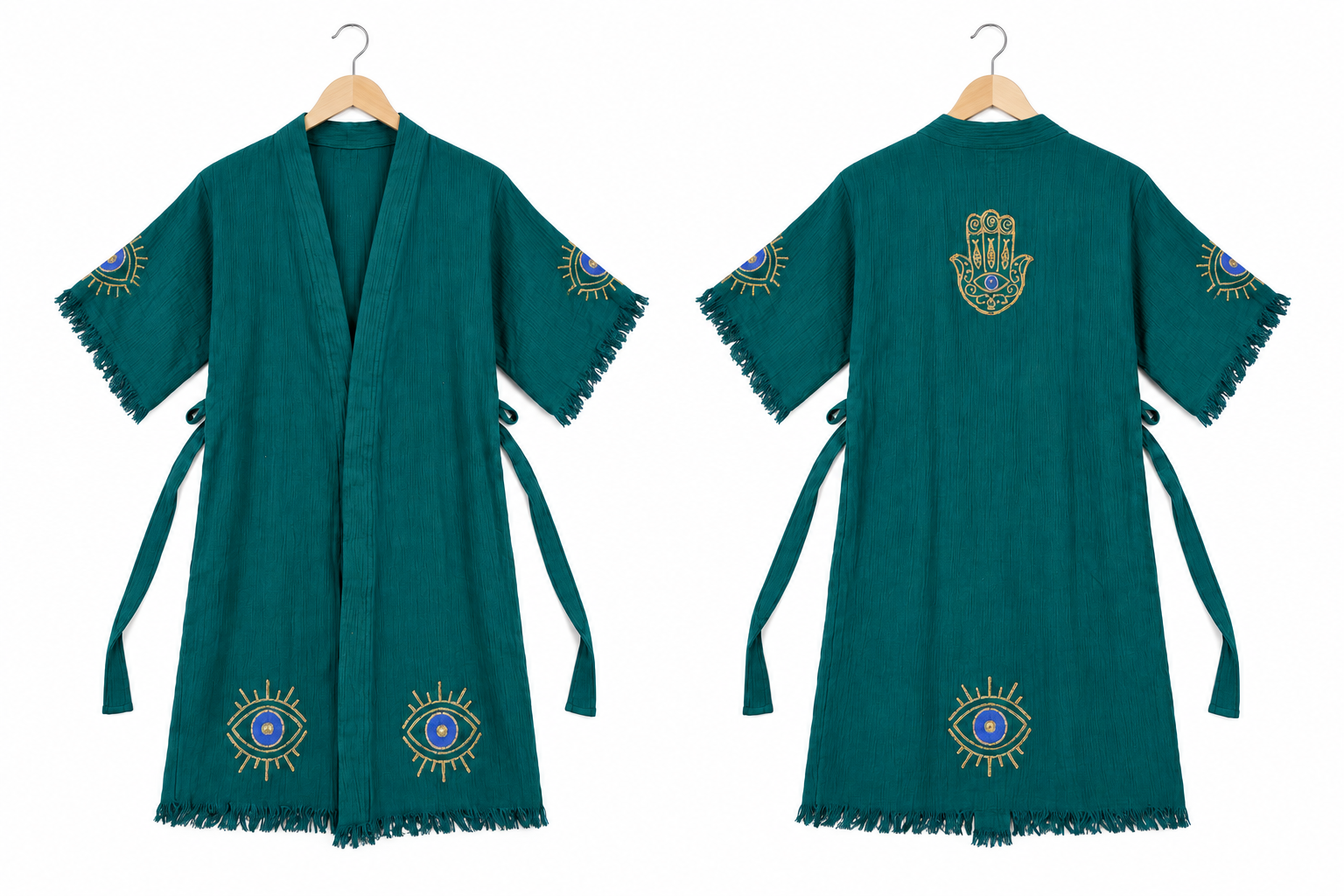 Hamsa Kimono Zümrüt Yeşili – 120 cm