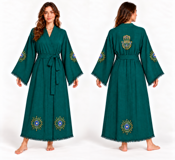Hamsa Kimono Zümrüt Yeşili – 120 cm