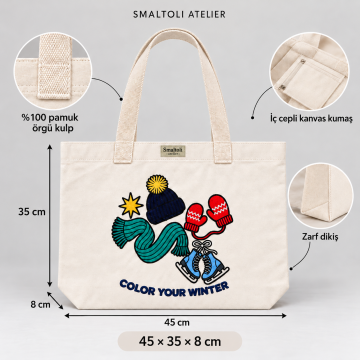 Nakışlı Kanvas Çanta – Joy Winter Tote