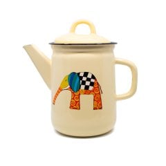 Emaye Büyük Demlik-Krem Fil