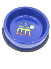 Emaye Kedi Mama Kabı- Lacivert Enine Çizgili Kedi