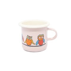 Emaye Minik bardak-Pembe Baykuş