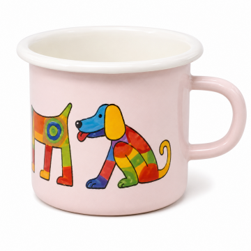 Emaye Minik Bardak-Pembe Köpek