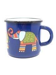 Emaye Büyük Bardak-Lacivert Fil