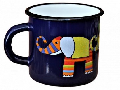 Emaye Büyük Bardak-Lacivert Fil