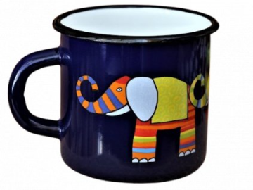 Emaye Büyük Bardak-Lacivert Fil