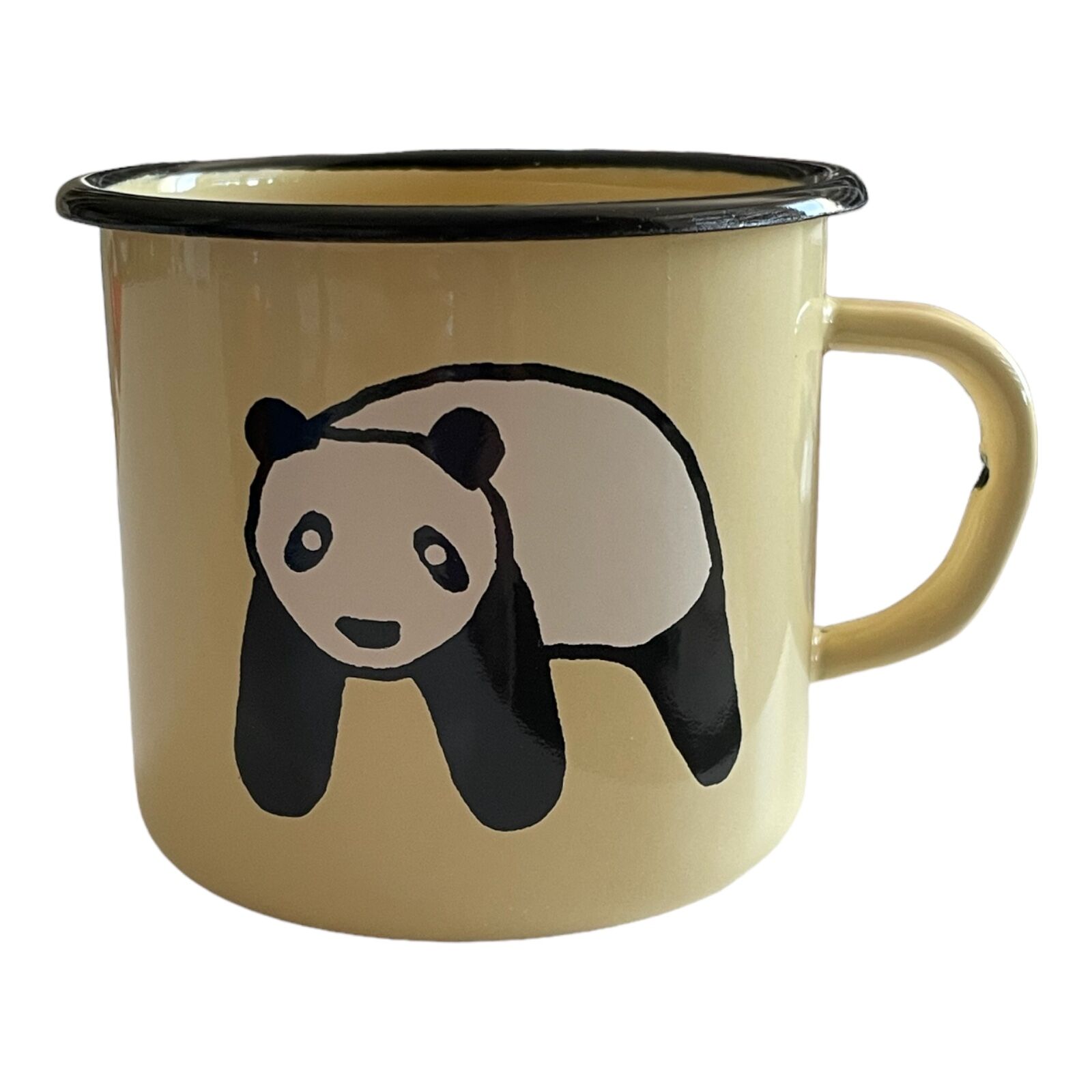Emaye Büyük Bardak-Krem Panda