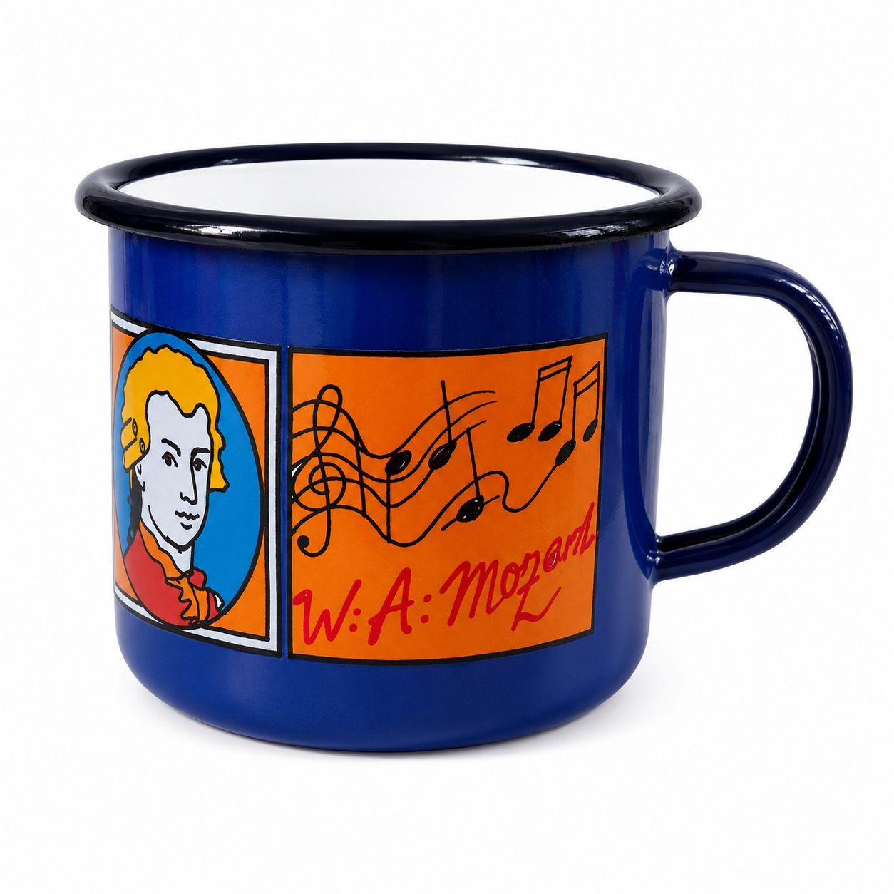 Emaye Büyük Bardak-Lacivert Mozart