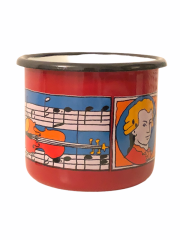 Emaye Büyük Bardak-Kırmızı Mozart