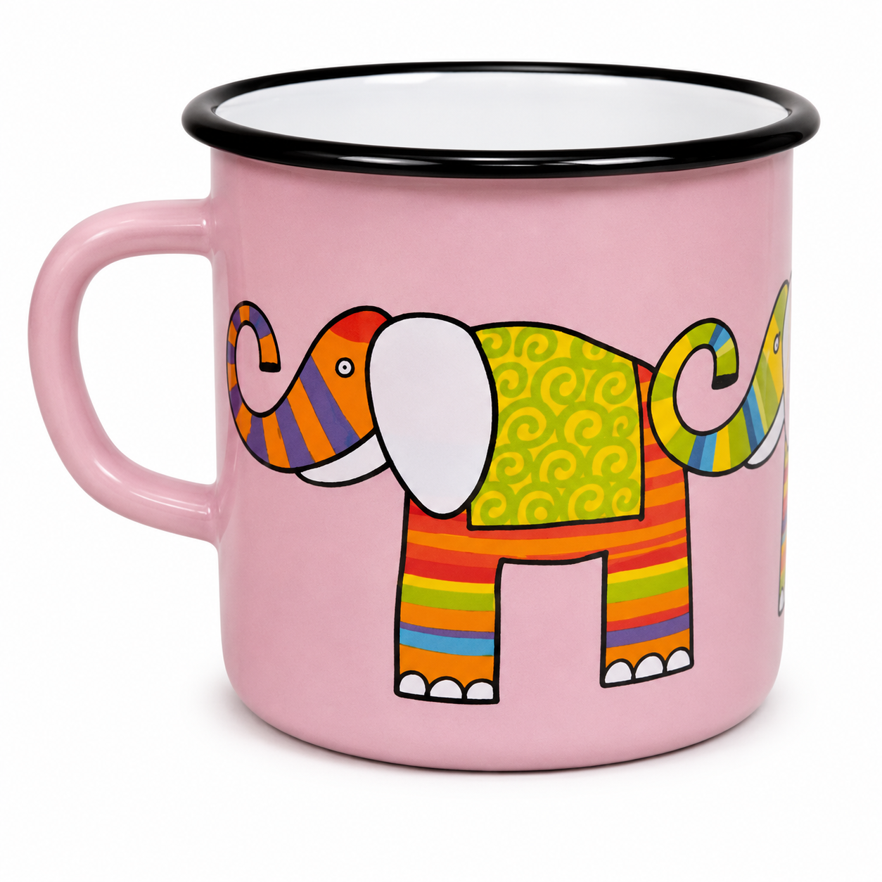 Emaye Mega Bardak 9cm-Pembe Fil
