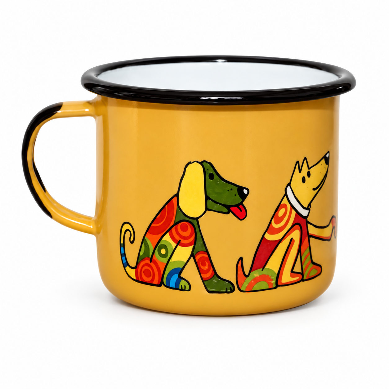 Emaye Mega Bardak/9 cm-Sarı Köpek