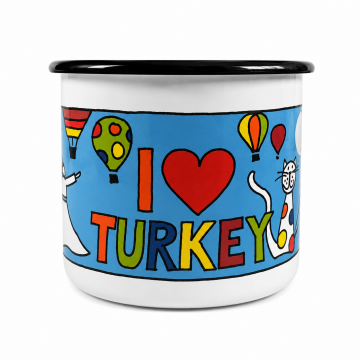 Emaye Büyük Bardak-Beyaz Türkiye