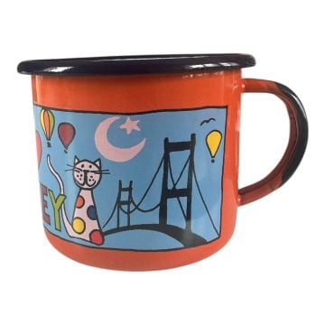 Emaye Bardak-Turuncu Türkiye