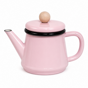 Emaye KÜÇÜK Konik Çaydanlık-Pembe/Yerli