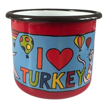 Emaye Kupa-Kırmızı Türkiye