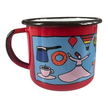 Emaye Kupa-Kırmızı Türkiye