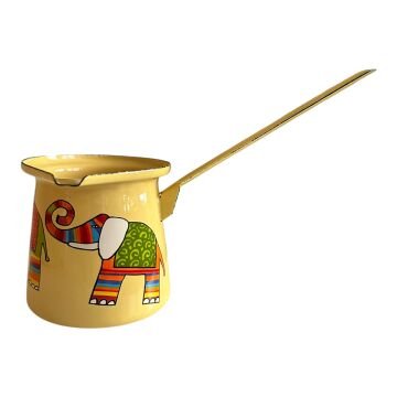 Emaye Büyük Cezve-Sarı Fil