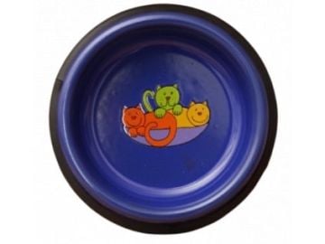 Emaye Kedi Mama Kabı-Lacivert Üçüz Kedi