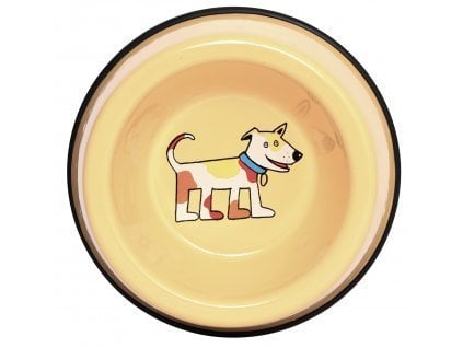 Emaye Küçük Köpek Mama Kabı-Sarı Ayakta Köpek