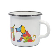 Emaye Bardak- Beyaz köpek