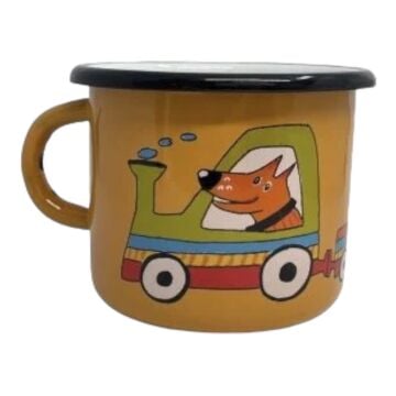 Emaye Bardak-9 cm Sarı Tren