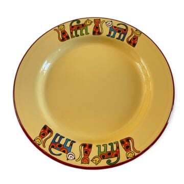 Emaye Tabak-Sarı Benekli Kedi