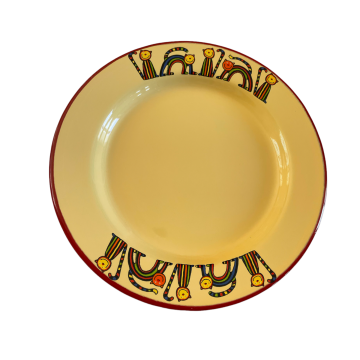 Emaye Tabak-Sarı Kıvrık Kedi