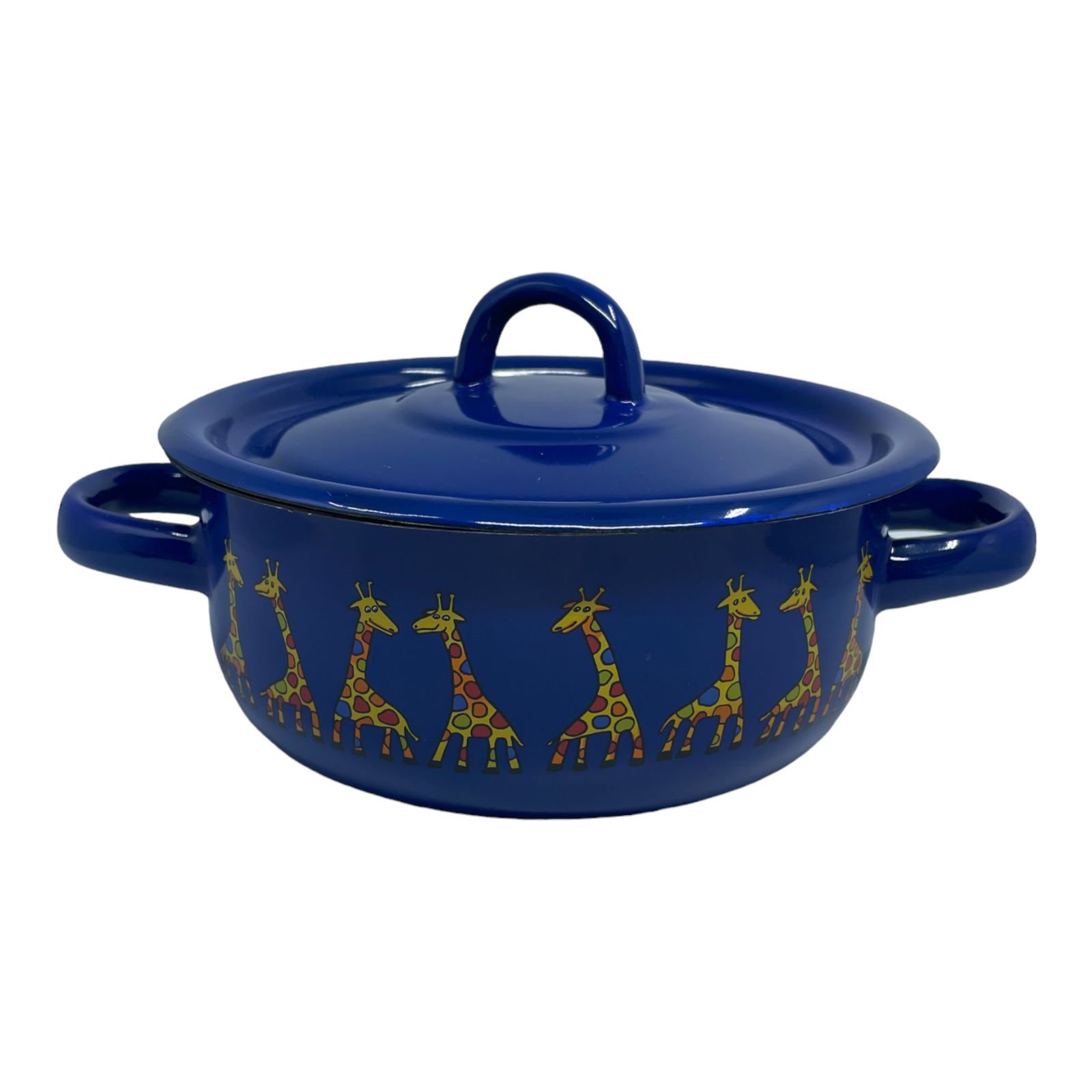 Emaye Orta Tencere-Lacivert Zürafa