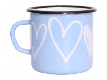 Emaye BüyükBardak-Açık Mavi Kalp