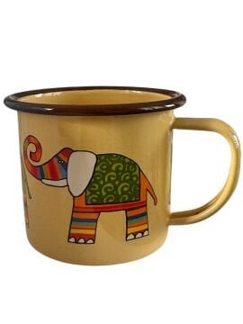 Emaye Büyük Bardak-Açık Sarı Fil