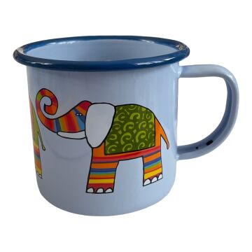 Emaye Büyük Kupa-Parlak Mavi Fil