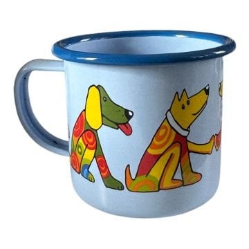 Emaye Büyük Kupa-Parlak Mavi Köpek