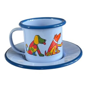 Emaye Fincan-Mavi Köpek