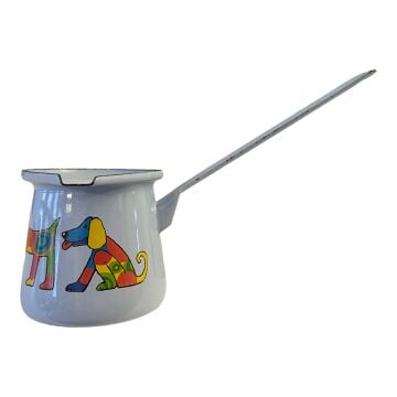 Emaye Küçük Cezve-Mavi Köpekler