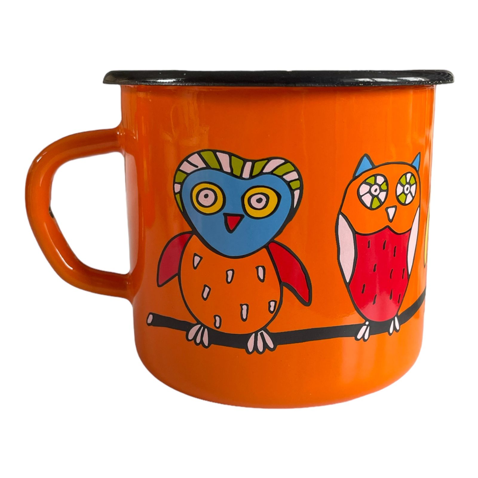 Emaye Büyük Bardak-Turuncu Baykuş