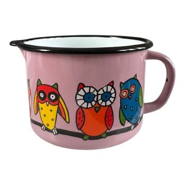 Emaye Orta Maşrapa-Lila Baykuş