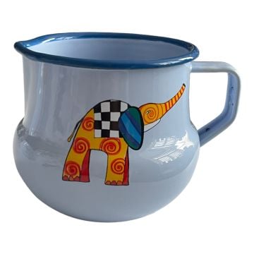 Emaye Küçük Sütlük-Mavi Fil