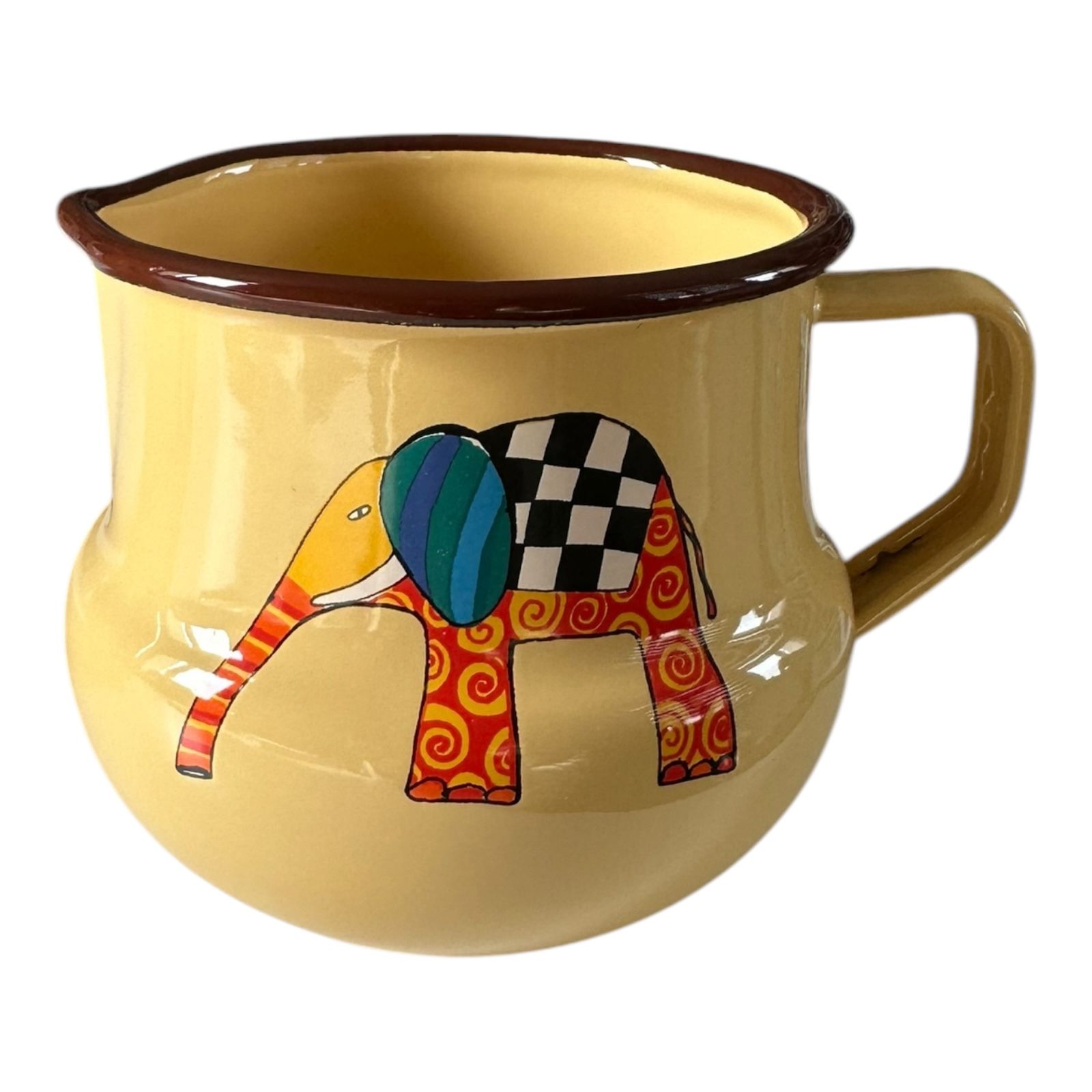 Emaye Küçük Sütlük-Sarı Fil